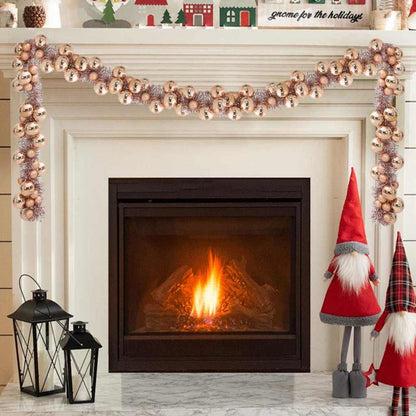 vidaXL Christmas Ball Garland Rose Gold 186 cm Polystyrene