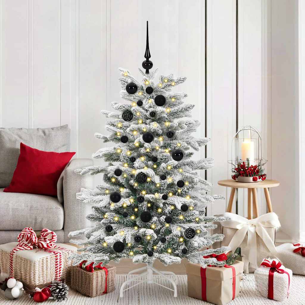 vidaXL Christmas Bauble Set with 150 LEDs 61 pcs Black Plastic