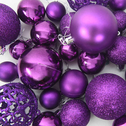 vidaXL Christmas Bauble Set with 150 LEDs 61 pcs Lilac Plastic