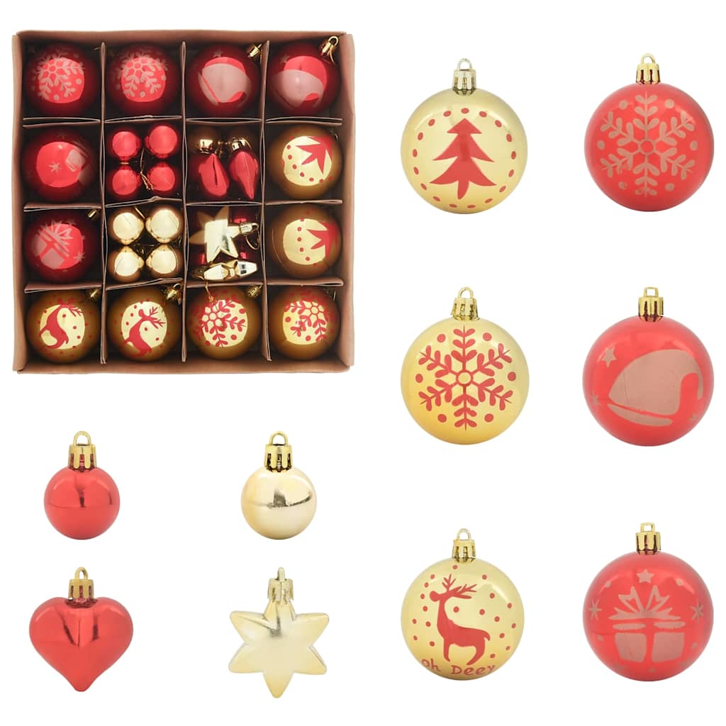 vidaXL Christmas Bauble Set 40 pcs Gold and Red