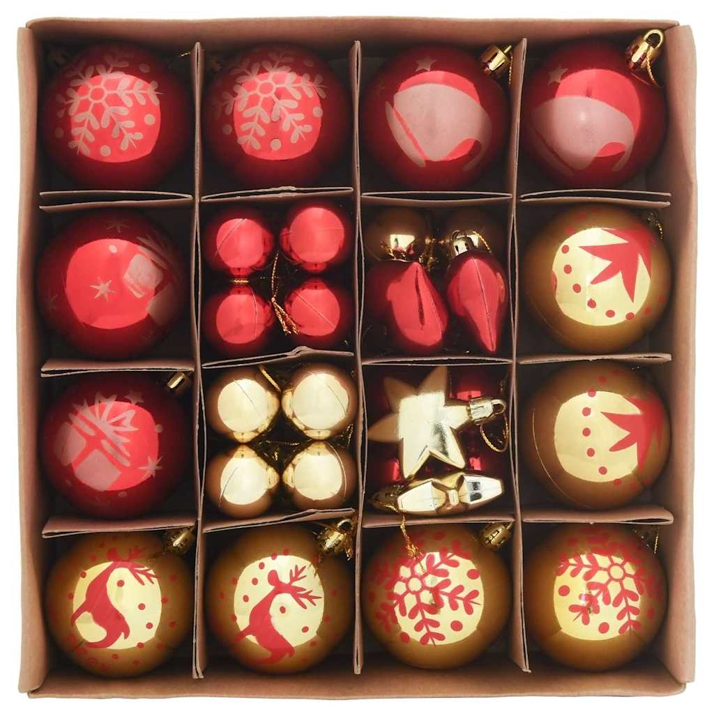 vidaXL Christmas Bauble Set 40 pcs Gold and Red