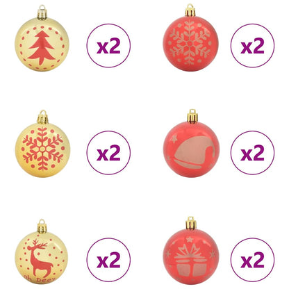 vidaXL Christmas Bauble Set 40 pcs Gold and Red