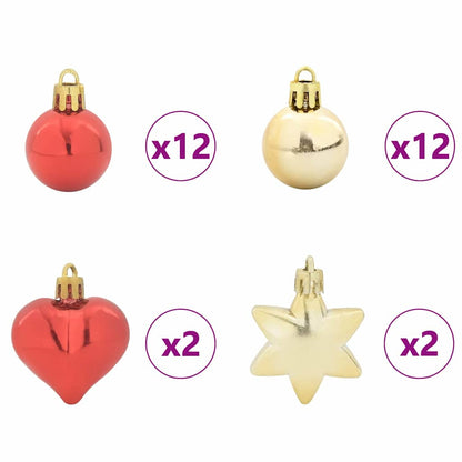 vidaXL Christmas Bauble Set 40 pcs Gold and Red