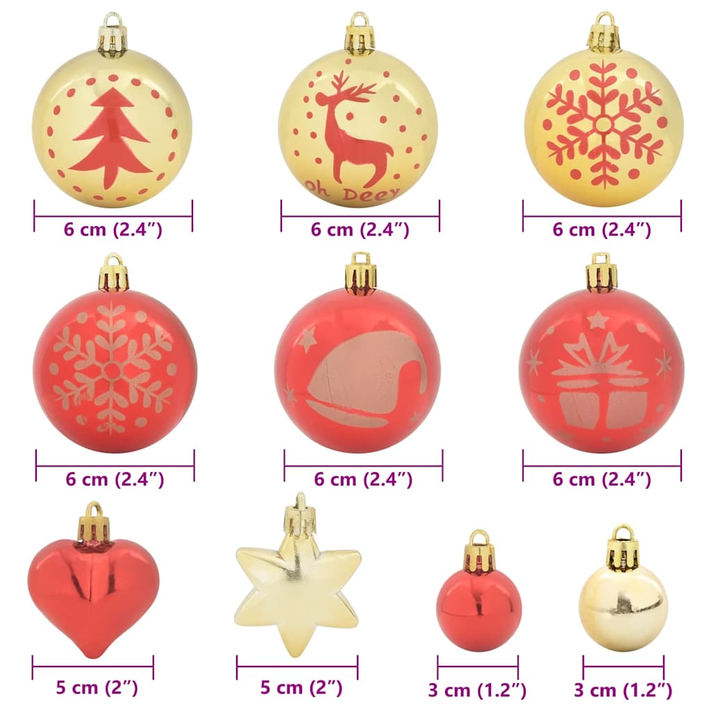vidaXL Christmas Bauble Set 40 pcs Gold and Red