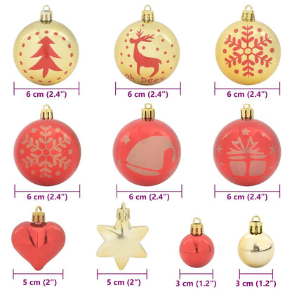 vidaXL Christmas Bauble Set 40 pcs Gold and Red