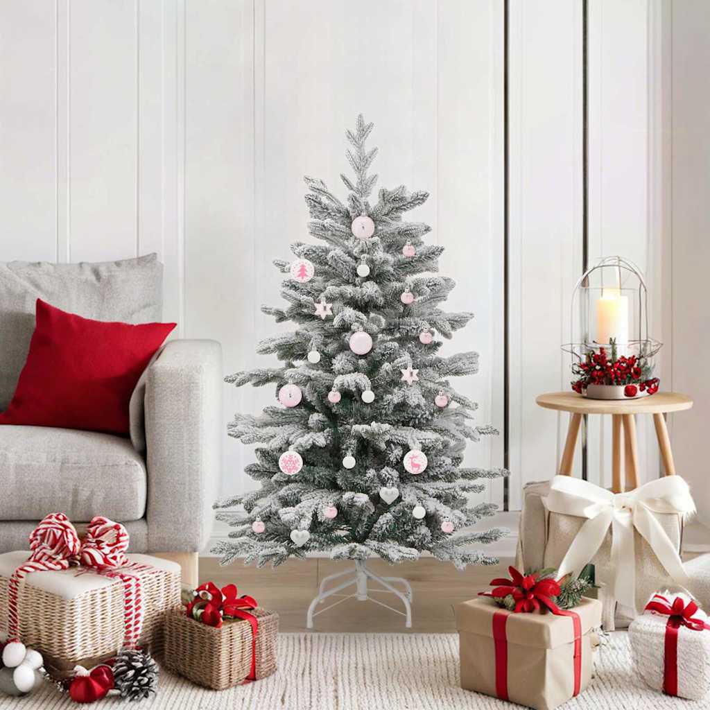 vidaXL Christmas Bauble Set 40 pcs White and Pink Plastic