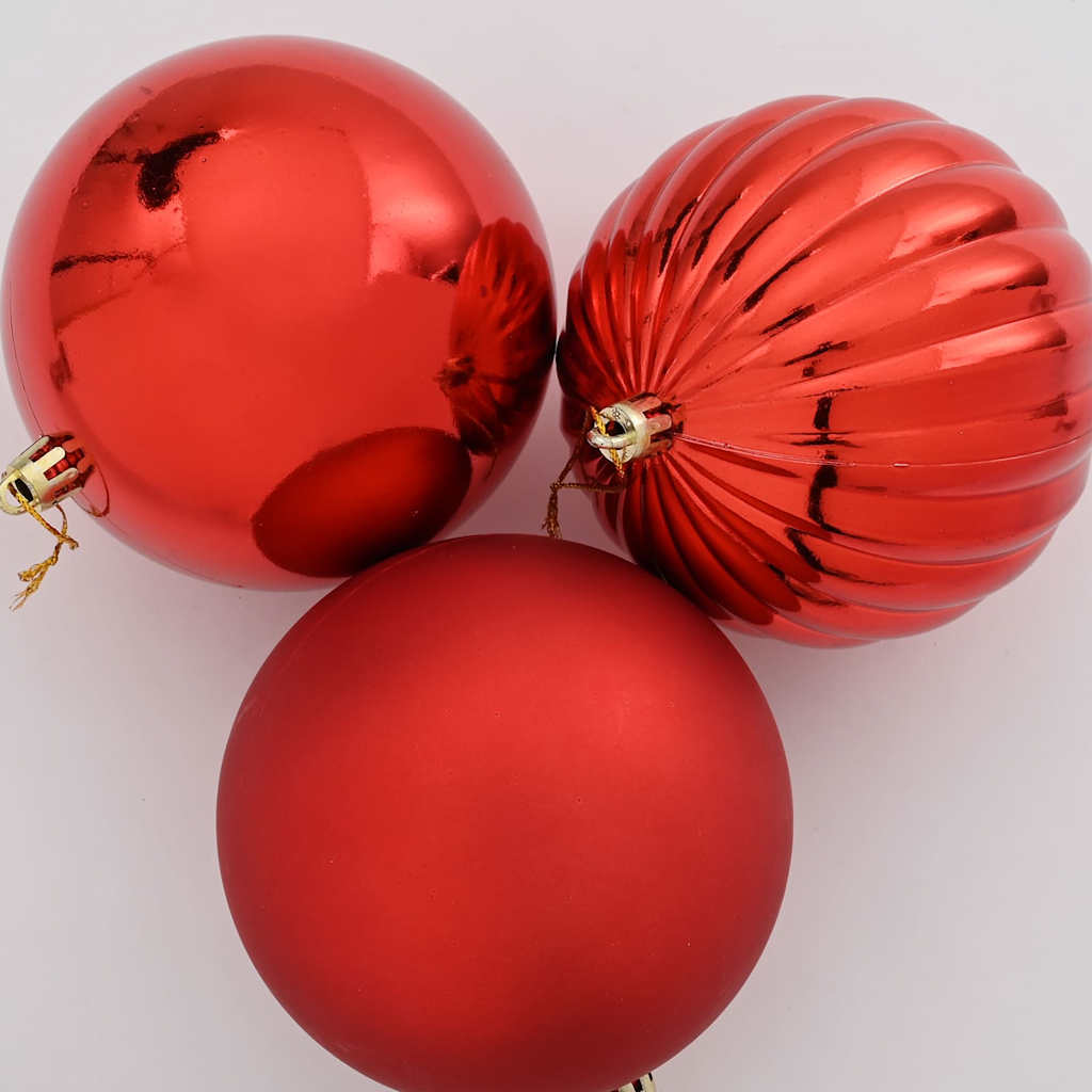 vidaXL Christmas Bauble Set XL 15 pcs Red Plastic