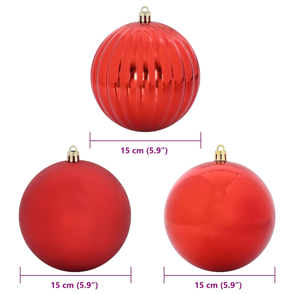 vidaXL Christmas Bauble Set XL 9 pcs Red Plastic