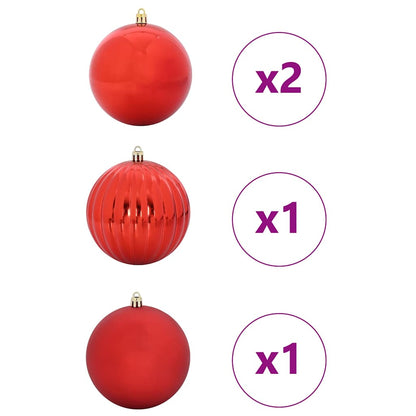 vidaXL Christmas Bauble Set XXL 4 pcs Red Plastic
