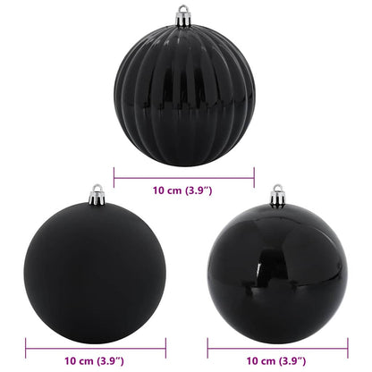 vidaXL Christmas Bauble Set XL 15 pcs Black Plastic