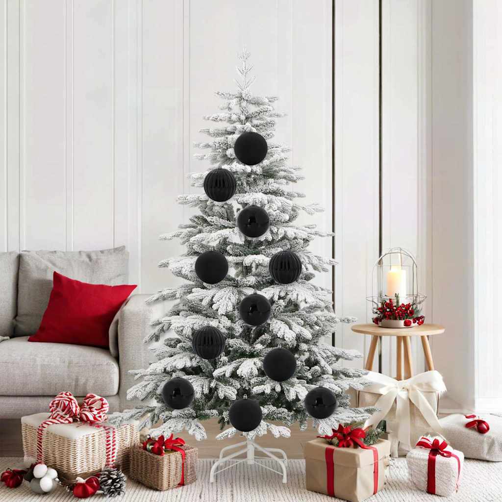 vidaXL Christmas Bauble Set XL 9 pcs Black Plastic