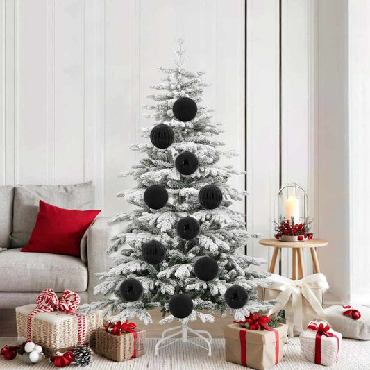 vidaXL Christmas Bauble Set XL 9 pcs Black Plastic