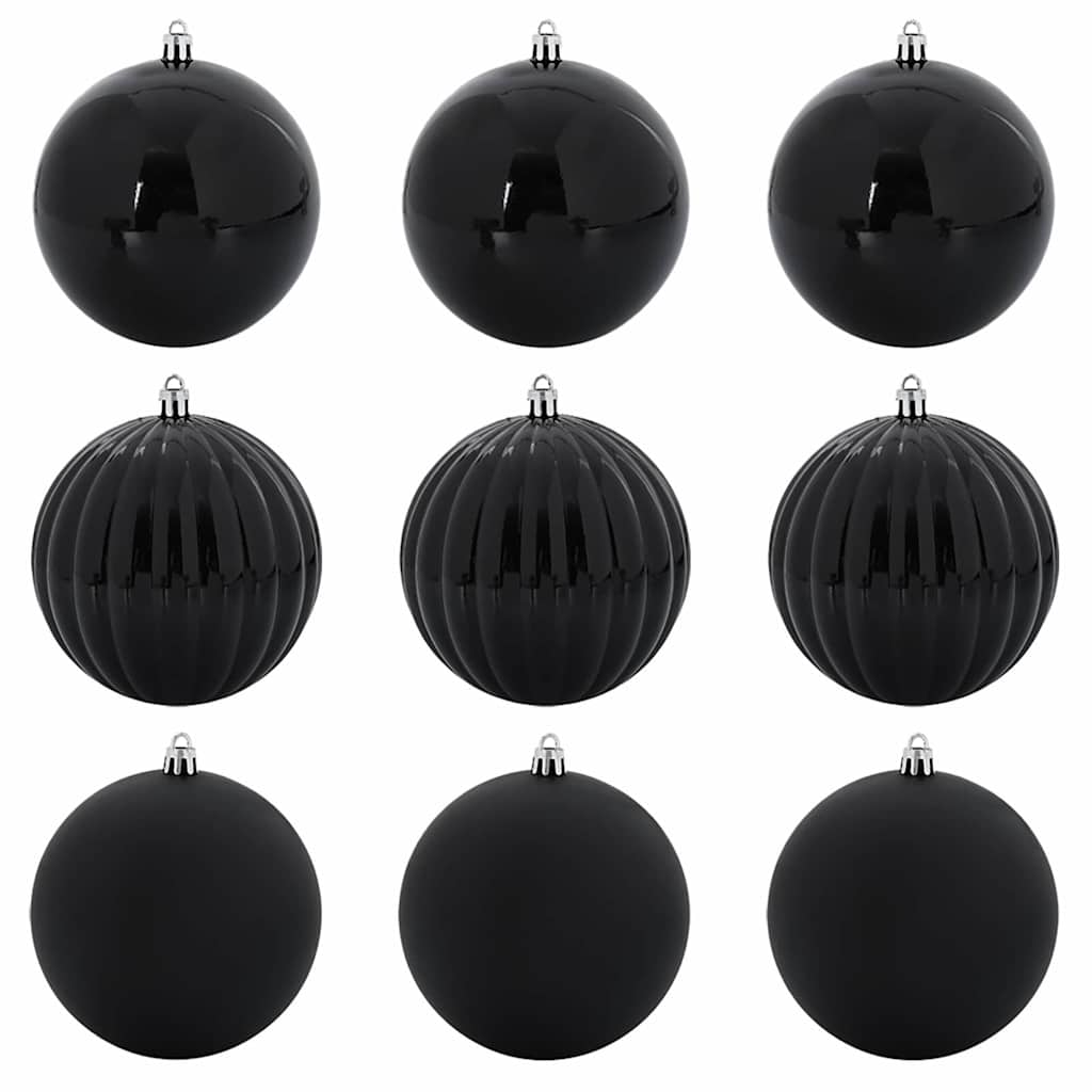 vidaXL Christmas Bauble Set XL 9 pcs Black Plastic