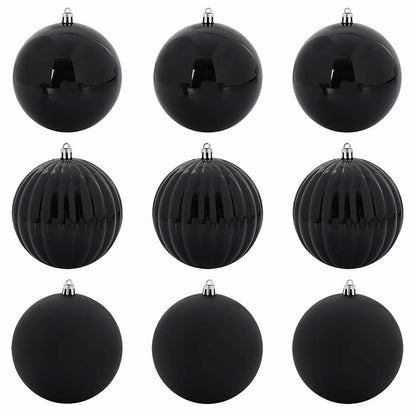 vidaXL Christmas Bauble Set XL 9 pcs Black Plastic