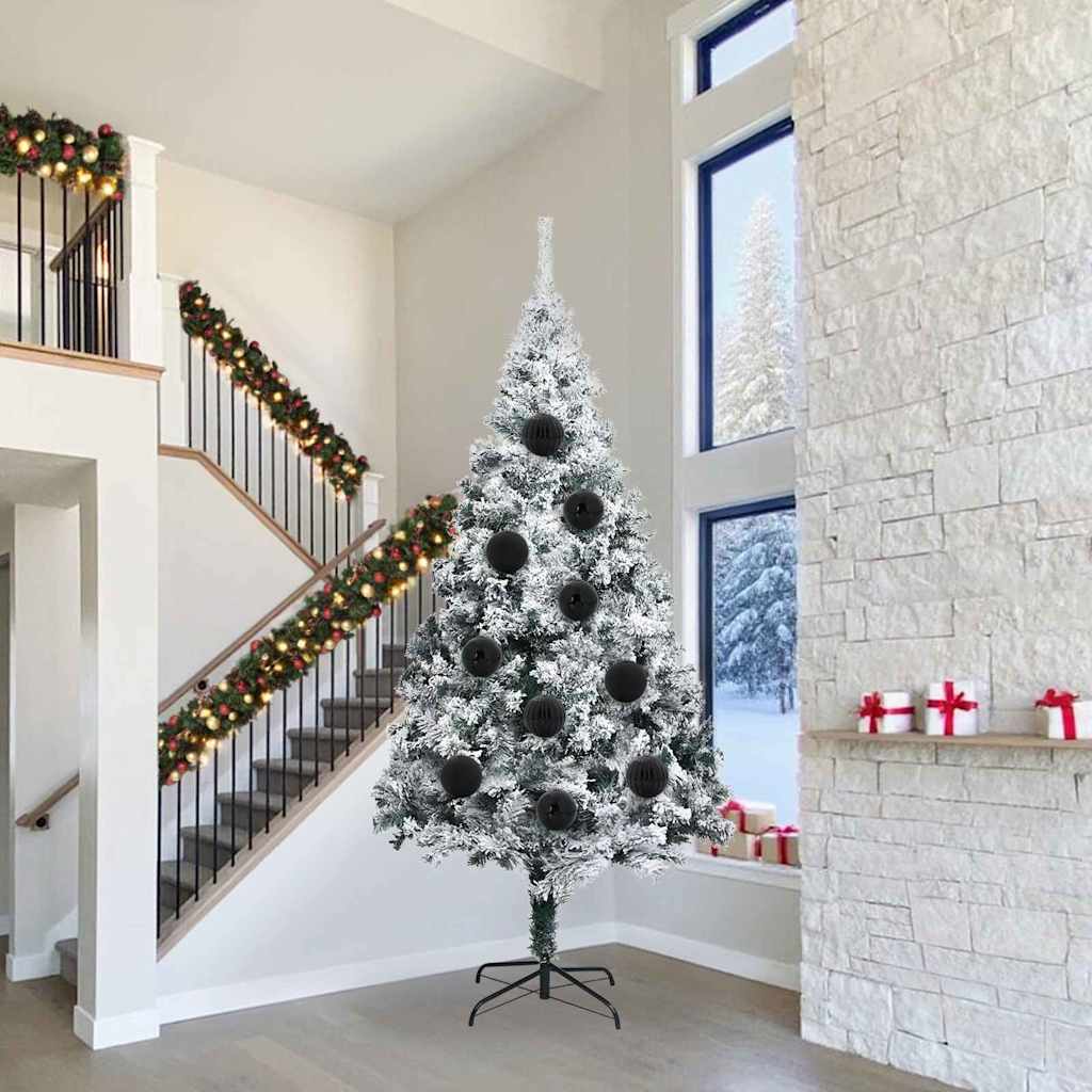 vidaXL Christmas Bauble Set XXL 4 pcs Black Plastic