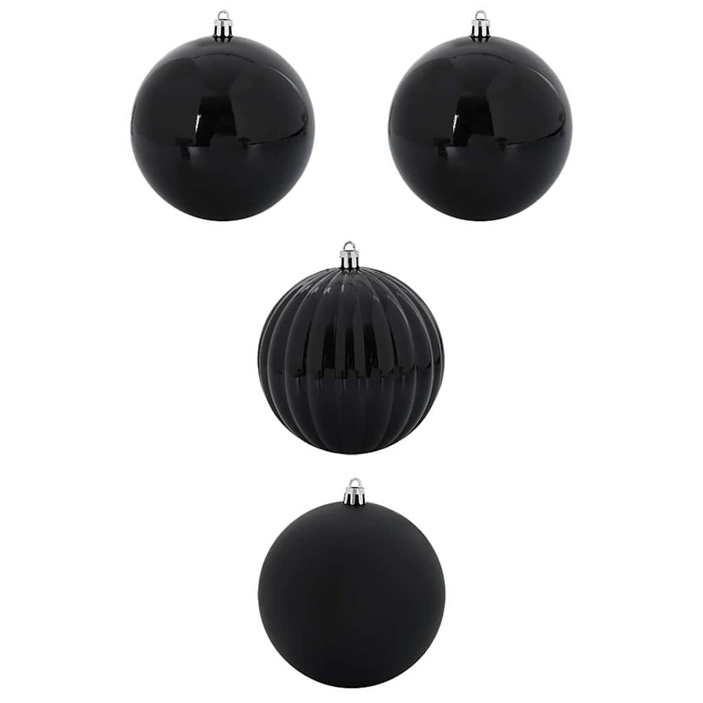 vidaXL Christmas Bauble Set XXL 4 pcs Black Plastic