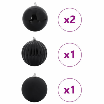 vidaXL Christmas Bauble Set XXL 4 pcs Black Plastic