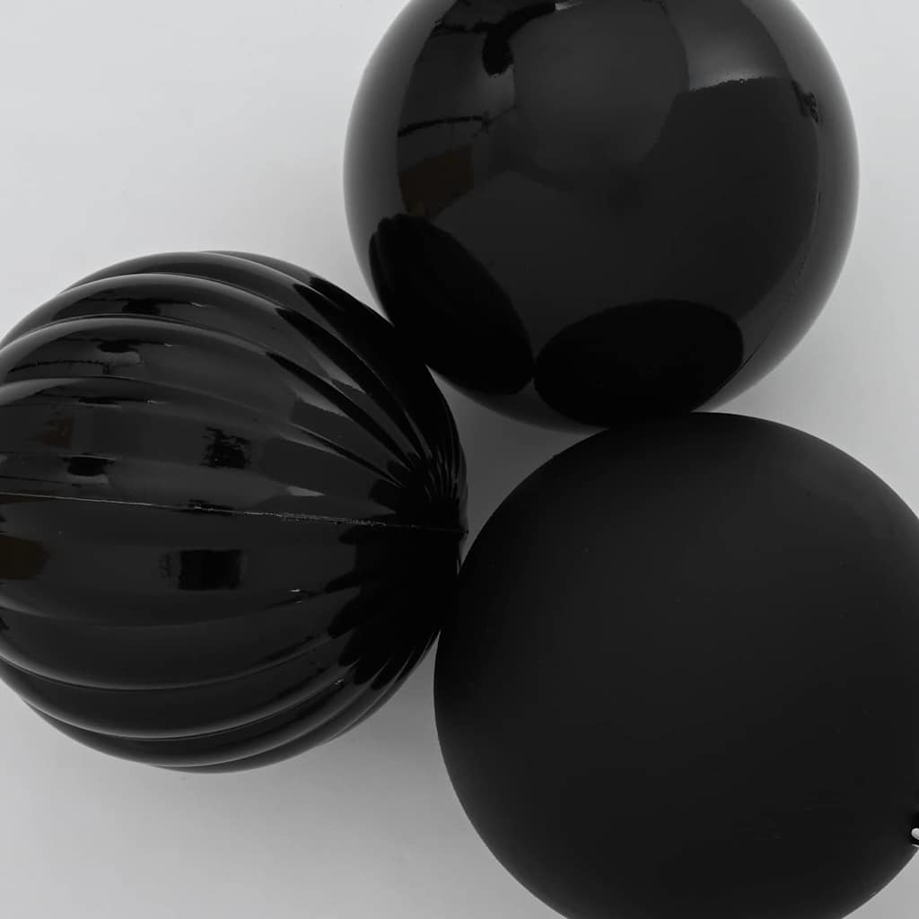 vidaXL Christmas Bauble Set XXL 3 pcs Black Plastic
