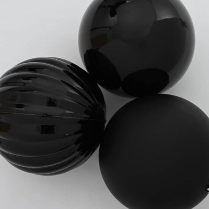 vidaXL Christmas Bauble Set XXL 3 pcs Black Plastic