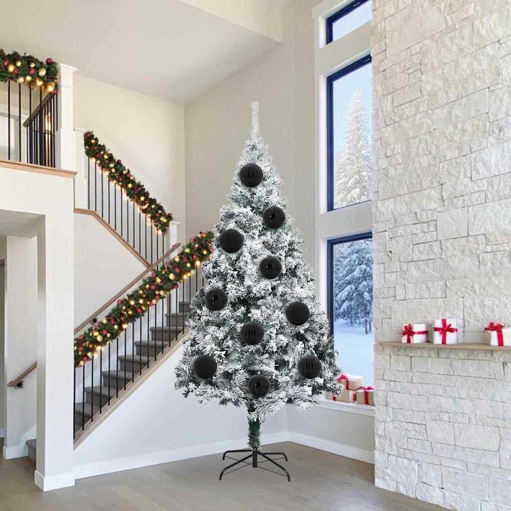 vidaXL Christmas Bauble Set XXL 3 pcs Black Plastic