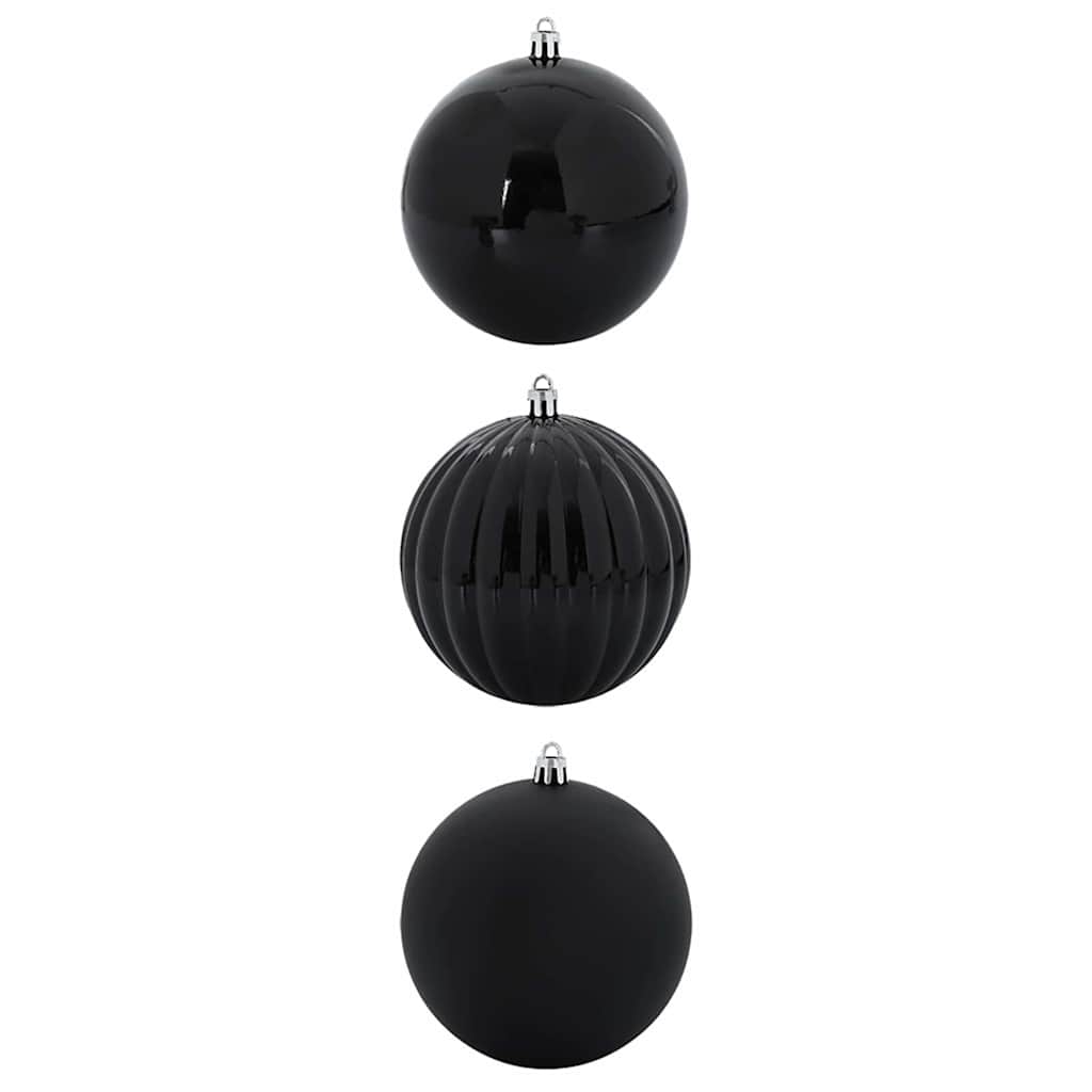 vidaXL Christmas Bauble Set XXL 3 pcs Black Plastic