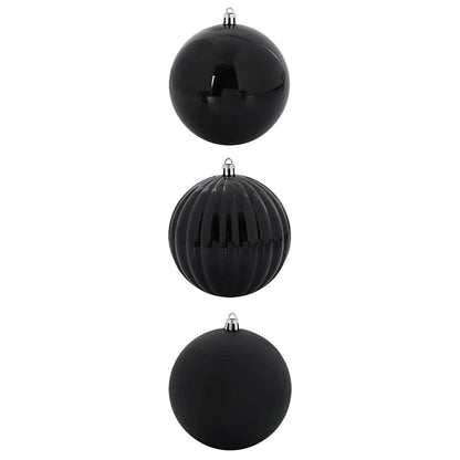 vidaXL Christmas Bauble Set XXL 3 pcs Black Plastic