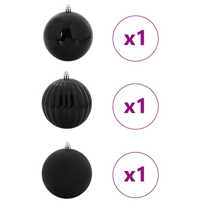 vidaXL Christmas Bauble Set XXL 3 pcs Black Plastic