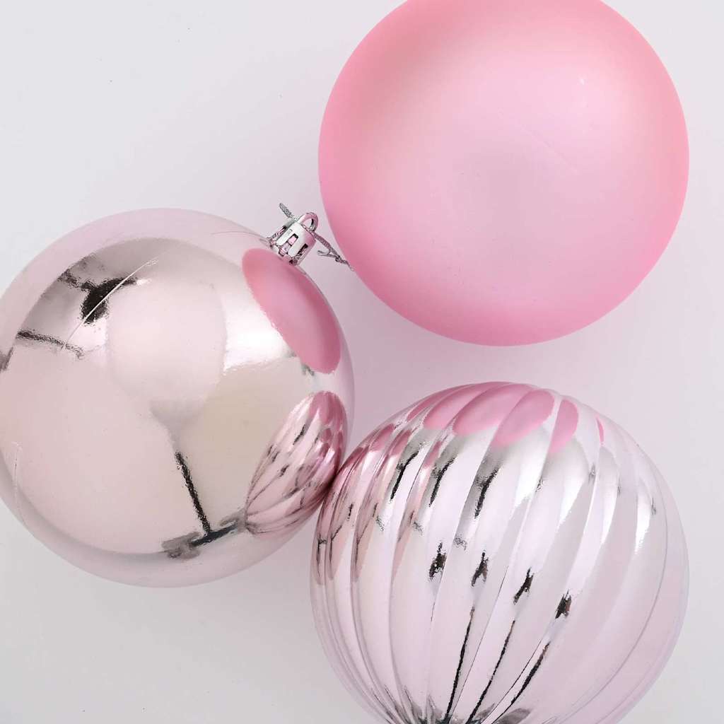 vidaXL Christmas Bauble Set XL 15 pcs Pink Plastic