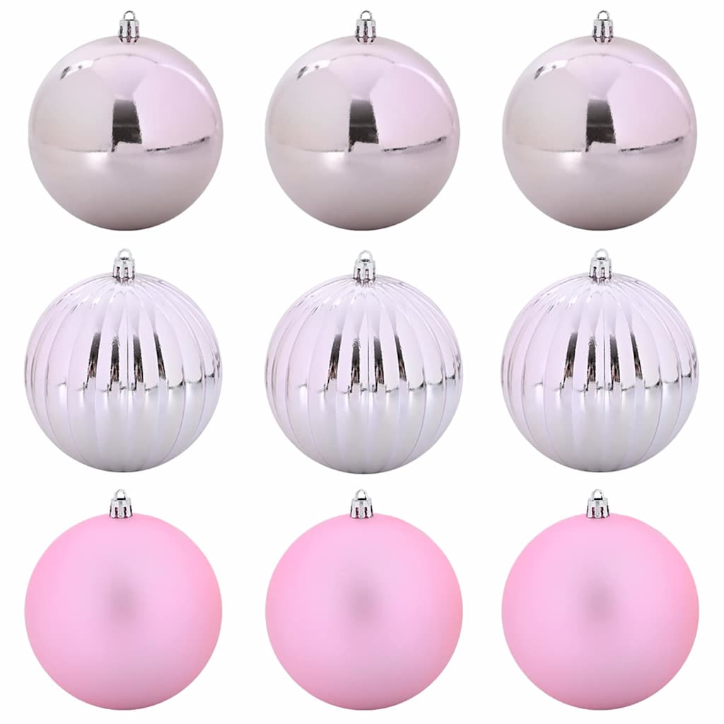 vidaXL Christmas Bauble Set XL 9 pcs Pink Plastic