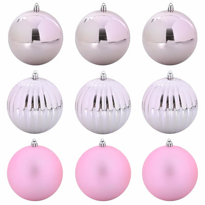 vidaXL Christmas Bauble Set XL 9 pcs Pink Plastic