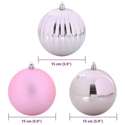 vidaXL Christmas Bauble Set XL 9 pcs Pink Plastic