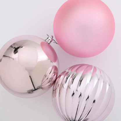 vidaXL Christmas Bauble Set XXL 3 pcs Pink Plastic