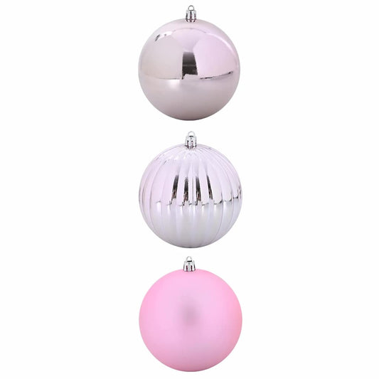 vidaXL Christmas Bauble Set XXL 3 pcs Pink Plastic