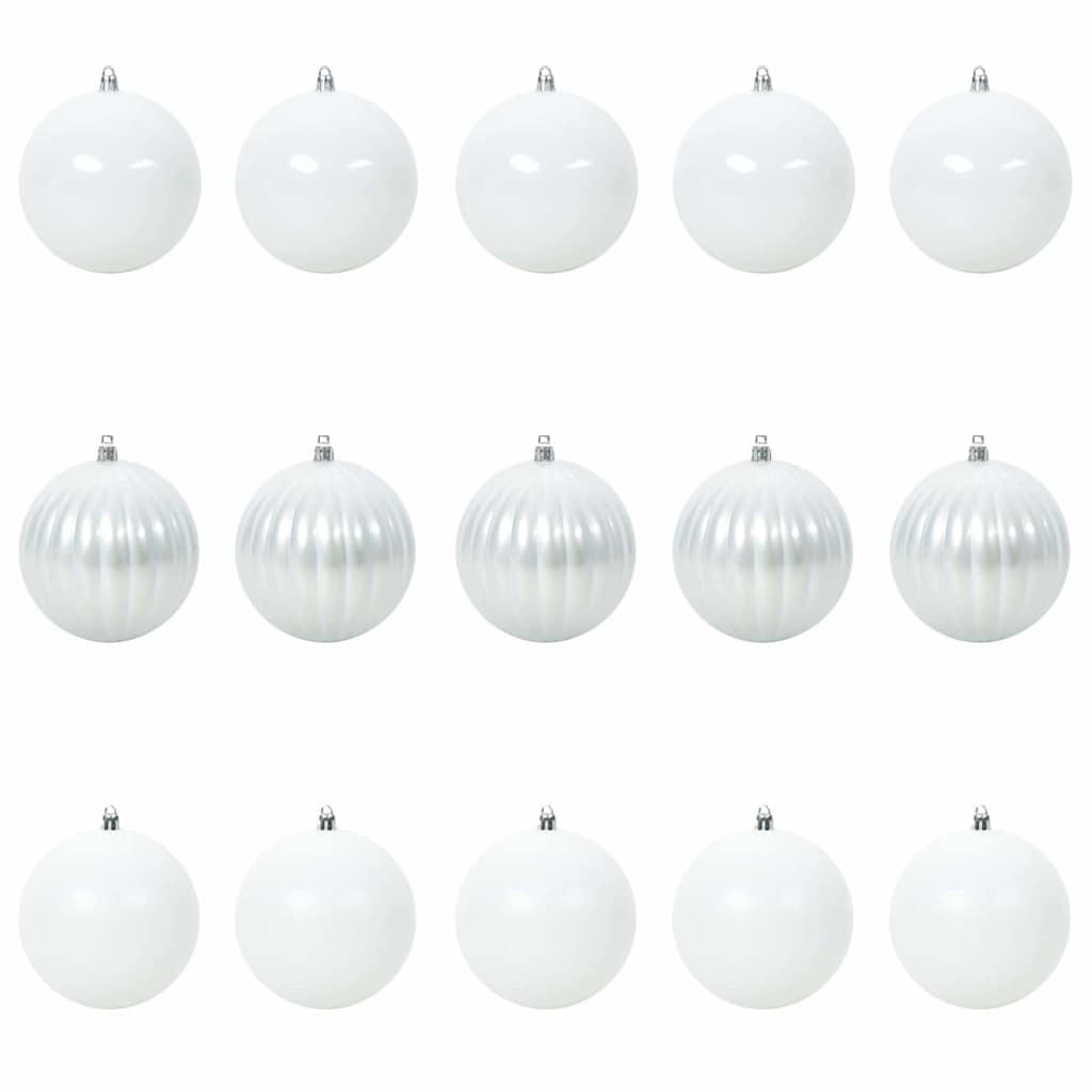 vidaXL Christmas Bauble Set XL 15 pcs White Plastic