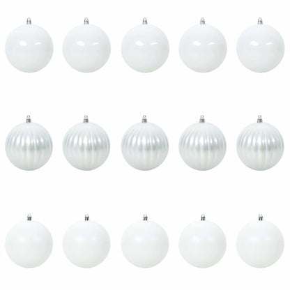 vidaXL Christmas Bauble Set XL 15 pcs White Plastic