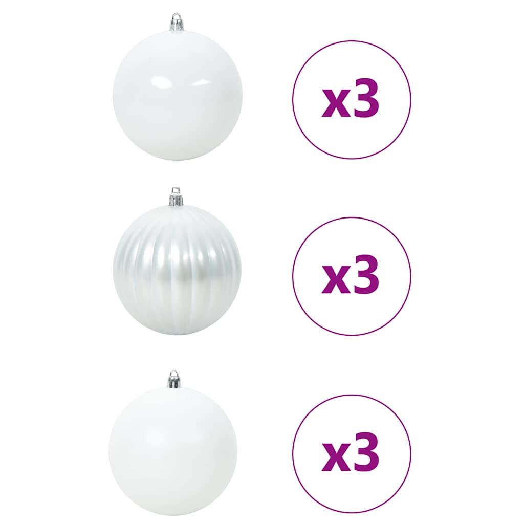 vidaXL Christmas Bauble Set XL 9 pcs White Plastic