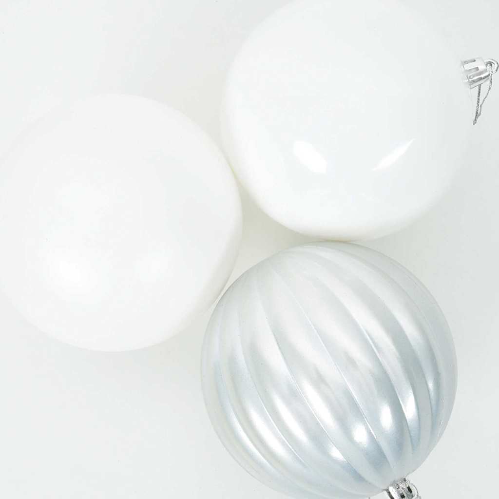 vidaXL Christmas Bauble Set XXL 4 pcs White Plastic