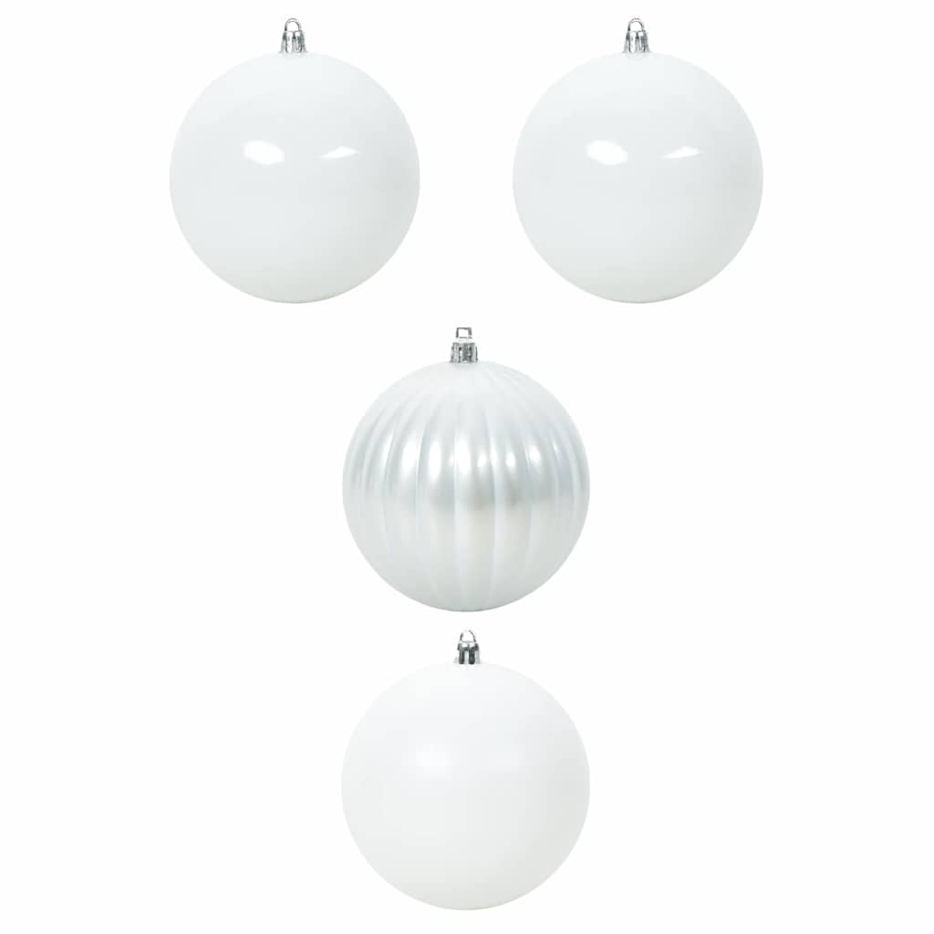 vidaXL Christmas Bauble Set XXL 4 pcs White Plastic