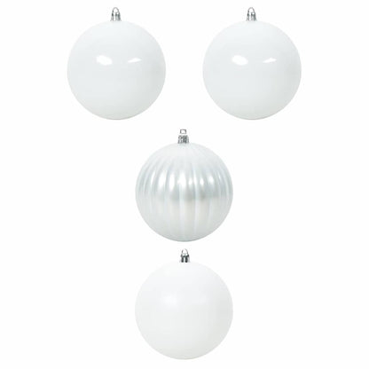 vidaXL Christmas Bauble Set XXL 4 pcs White Plastic