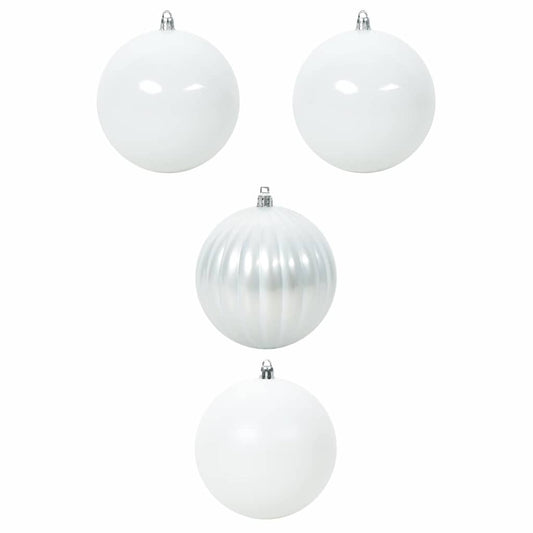vidaXL Christmas Bauble Set XXL 4 pcs White Plastic