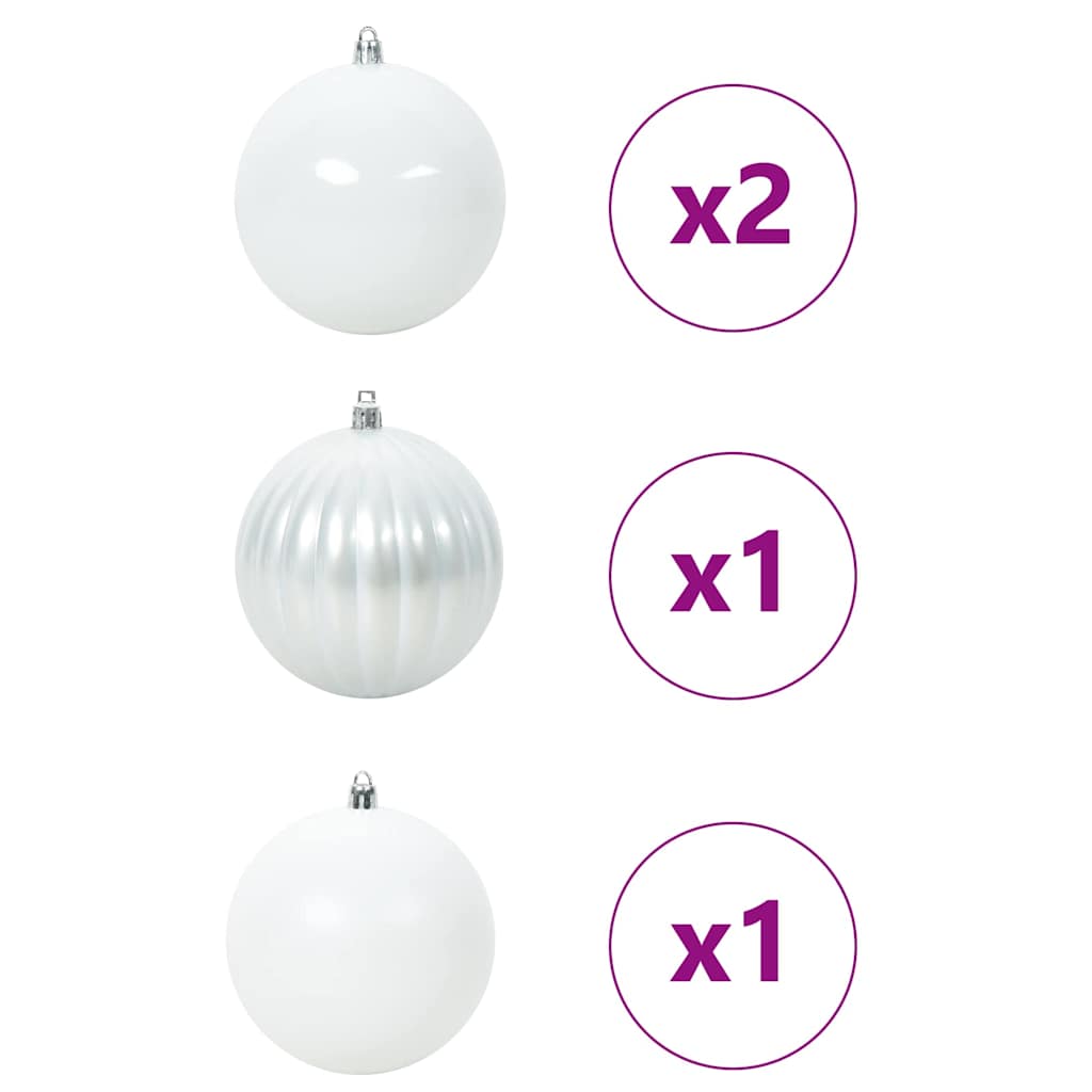 vidaXL Christmas Bauble Set XXL 4 pcs White Plastic