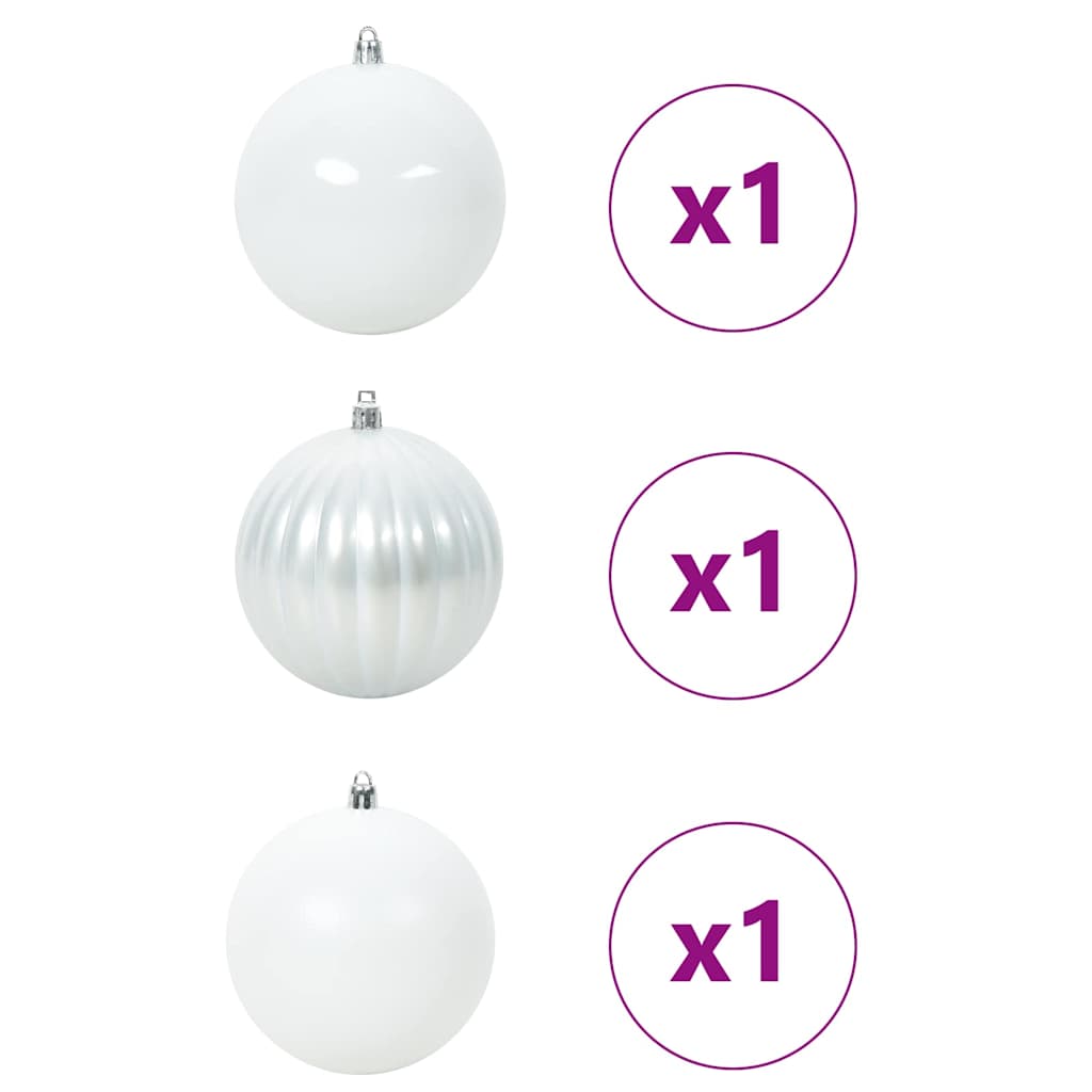 vidaXL Christmas Bauble Set XXL 3 pcs White Plastic