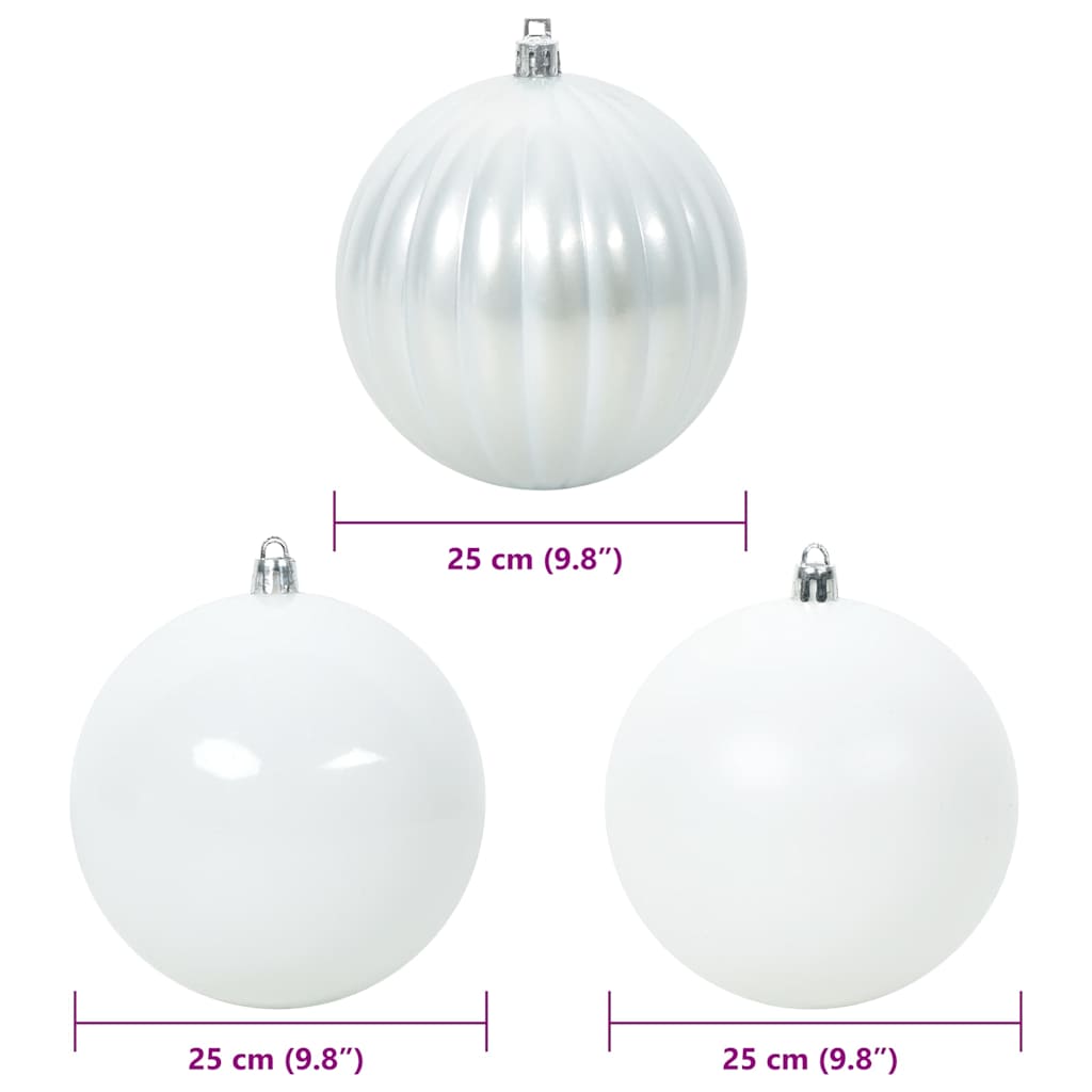 vidaXL Christmas Bauble Set XXL 3 pcs White Plastic