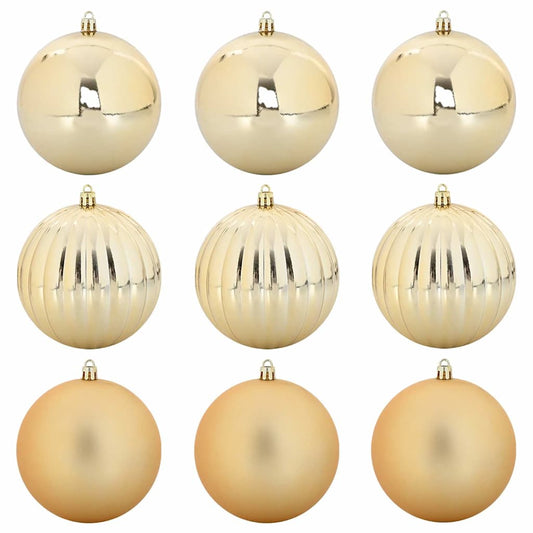 vidaXL Christmas Bauble Set XL 9 pcs Gold Plastic