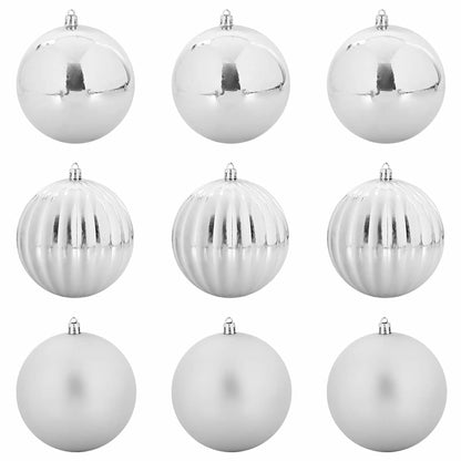 vidaXL Christmas Bauble Set XL 9 pcs Silver Plastic