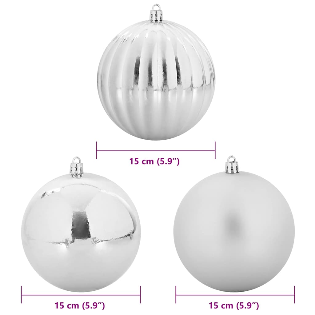 vidaXL Christmas Bauble Set XL 9 pcs Silver Plastic