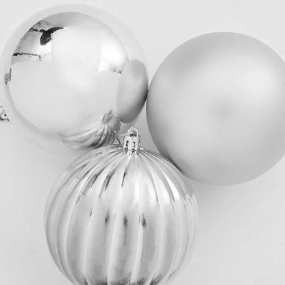 vidaXL Christmas Bauble Set XXL 4 pcs Silver Plastic