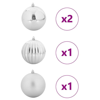 vidaXL Christmas Bauble Set XXL 4 pcs Silver Plastic