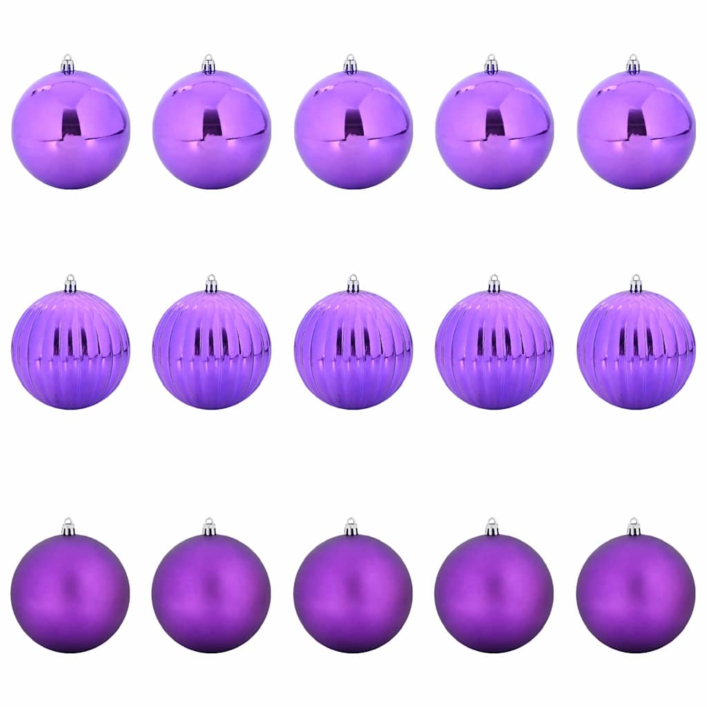 vidaXL Christmas Bauble Set XL 15 pcs Lilac Plastic