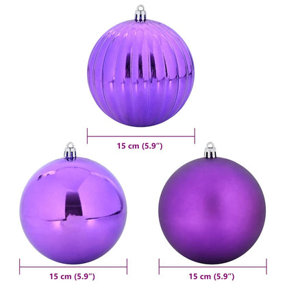 vidaXL Christmas Bauble Set XL 9 pcs Lilac Plastic